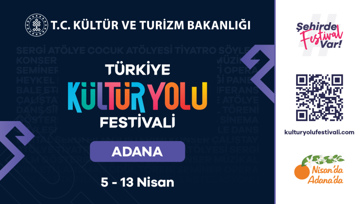 Türkiye Kültür Yolu Festivali, 2025 yılında da kültür-sanat tutkunlarına unutulmaz bir deneyim sunmaya hazırlanıyor. 5 Nisan’dan 9 Kasım’a kadar 20 farklı şehirde gerçekleştirilecek festivalde, sergilerden konserlere, söyleşilerden atölyelere kadar binlerce etkinlik katılımcıları bekliyor. Adana, festivalin ilk durağı olarak 5-13 Nisan tarihleri arasında renkli etkinliklere ev sahipliği yapacak.