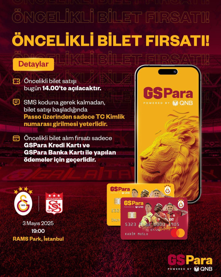 Şampiyonluk yolunda kritik viraj Galatasaray-Sivasspor maçı bilet bilgileri açıklandı 2