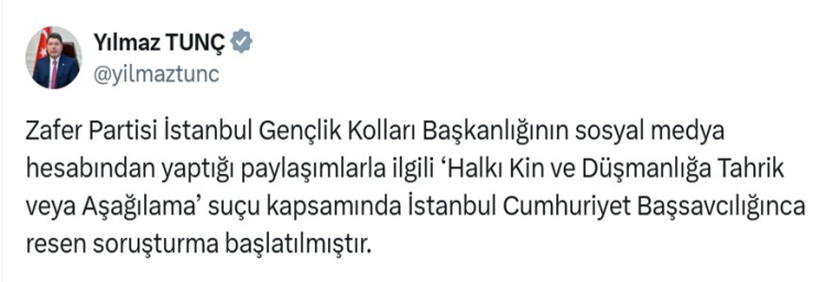 Adalet Bakanı Yılmaz Tunç