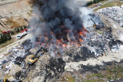 Tekirdağ Çorlu’da atık geri dönüşüm tesisinde büyük yangın