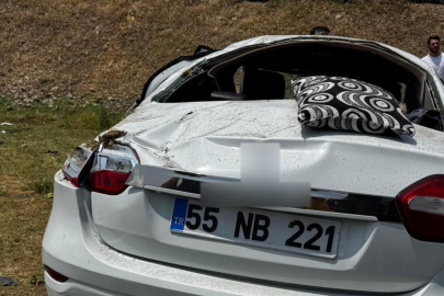 Muş'ta kontrolden çıkan araç takla attı, 4 kişi yaralandı