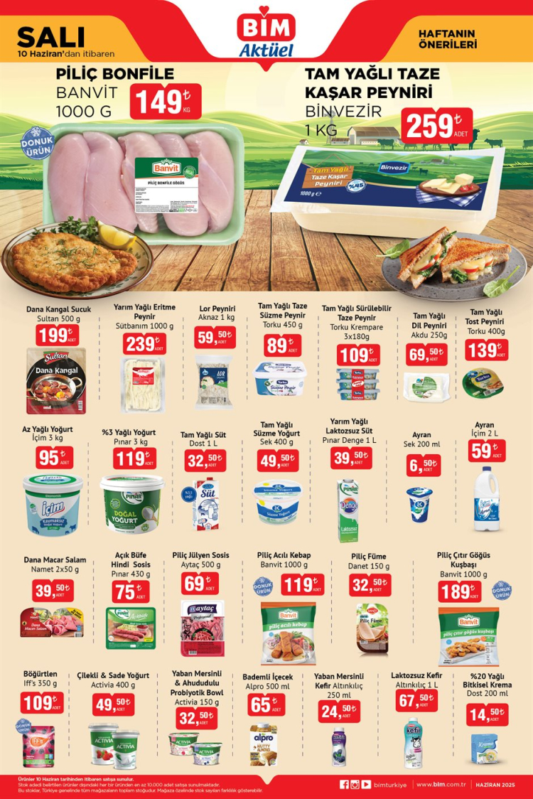 bim 10 haziran salı 2025 aktüel ürünler listesi