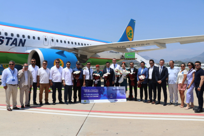 Gazipaşa-Alanya Havalimanı’nda Özbekistan seferleri başladı