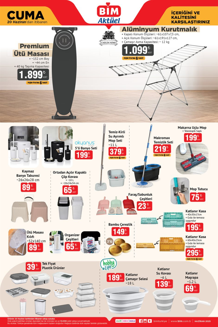 bim 20 haziran cuma aktüel ürünler kataloğu