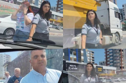 Hastanenin güvenlikçileri, hatalı park ettiğini ileri sürdükleri aracın önünü kesti