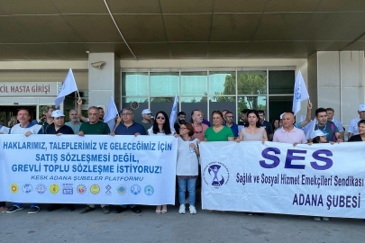 Adana’da sağlık çalışanları toplu sözleşme görüşmeleri öncesinde taleplerini dile getirdi