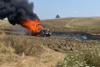 Adana'da yanan traktörün önünde baba çocuklarını teselli etti: "Size bir şey olmasın"