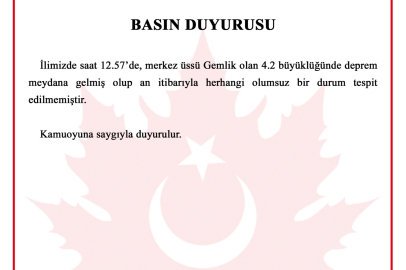 Bursa Valiliği: ''An itibarıyla olumsuz bir durum tespit edilmedi"