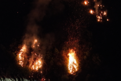 Hatay Antakya’da orman yangını havadan görüntülendi