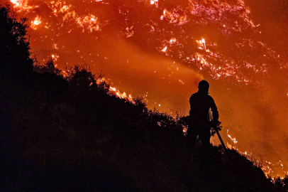 'Yeşil Vatan' kahramanları, alev duvarını aşıp yangına müdahale etti