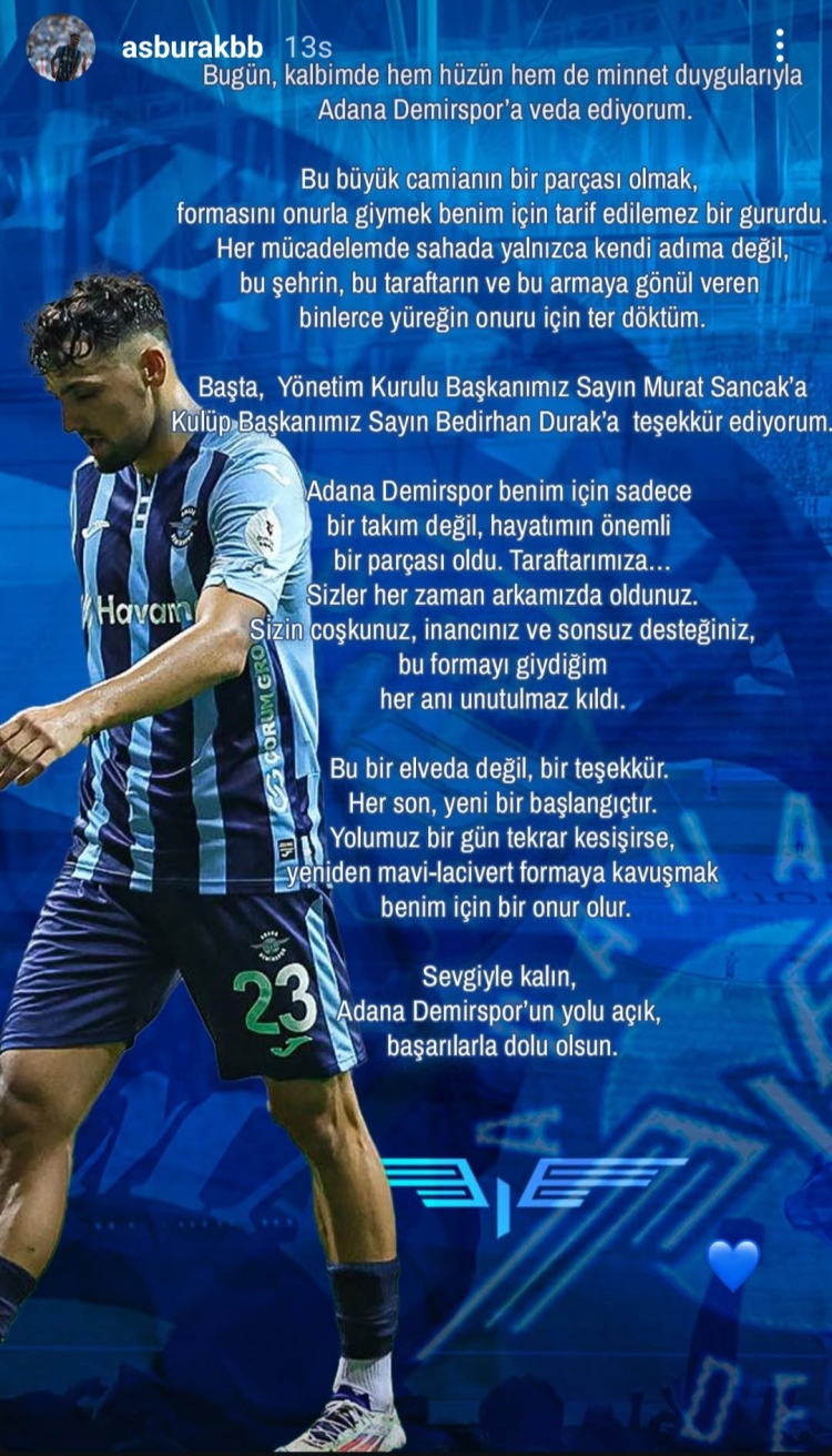 Adana Demirspor'da Abdulsamet Burak yollarını ayırdı 2