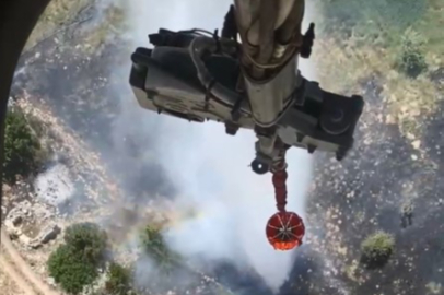 Bahçe yangını hava ve karadan müdahale ile söndürüldü