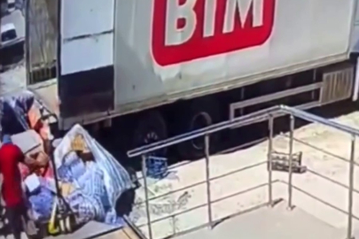BİM Marketinde feci kaza kamerada