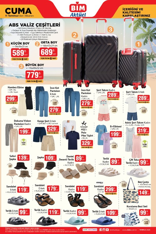 BİM 11 TEMMUZ CUMA AKTÜEL ÜRÜNLER KATALOĞU
