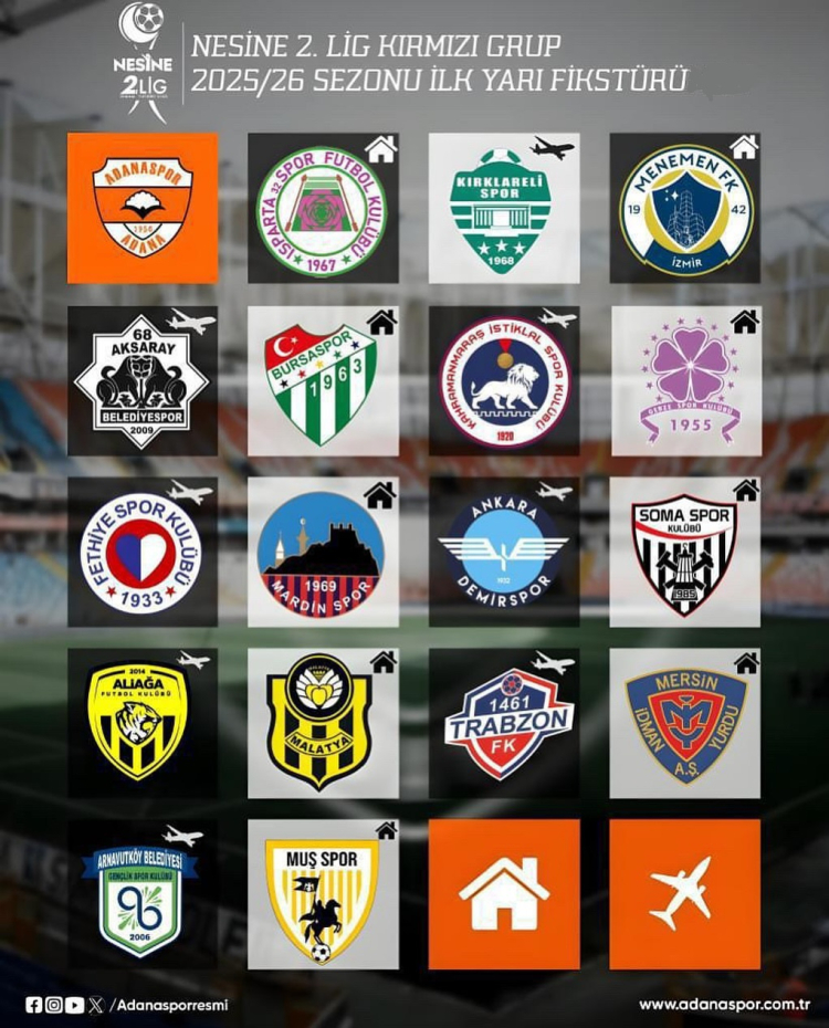 Nesine 2. Lig'de Adanaspor ve Adana 01 FK’nın fikstürü belli oldu 2