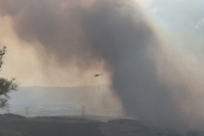 Tekirdağ’da orman yangınına karşı havadan ve karadan mücadele sürüyor