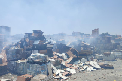 Ankara Altındağ’da otluk yangını fayans deposuna sıçradı