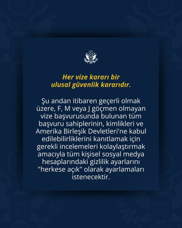 ABD'den vize başvurularında yeni şart Sosyal medya hesapları herkese açık olacak 2