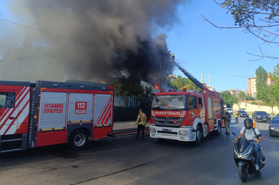 Pendik'te atık su arıtma tesisinde yangın paniği
