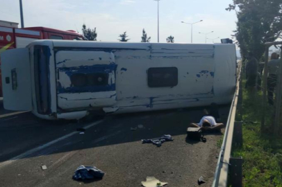 Erzurum’da servis aracı yan yattı: 6 kişi yaralandı