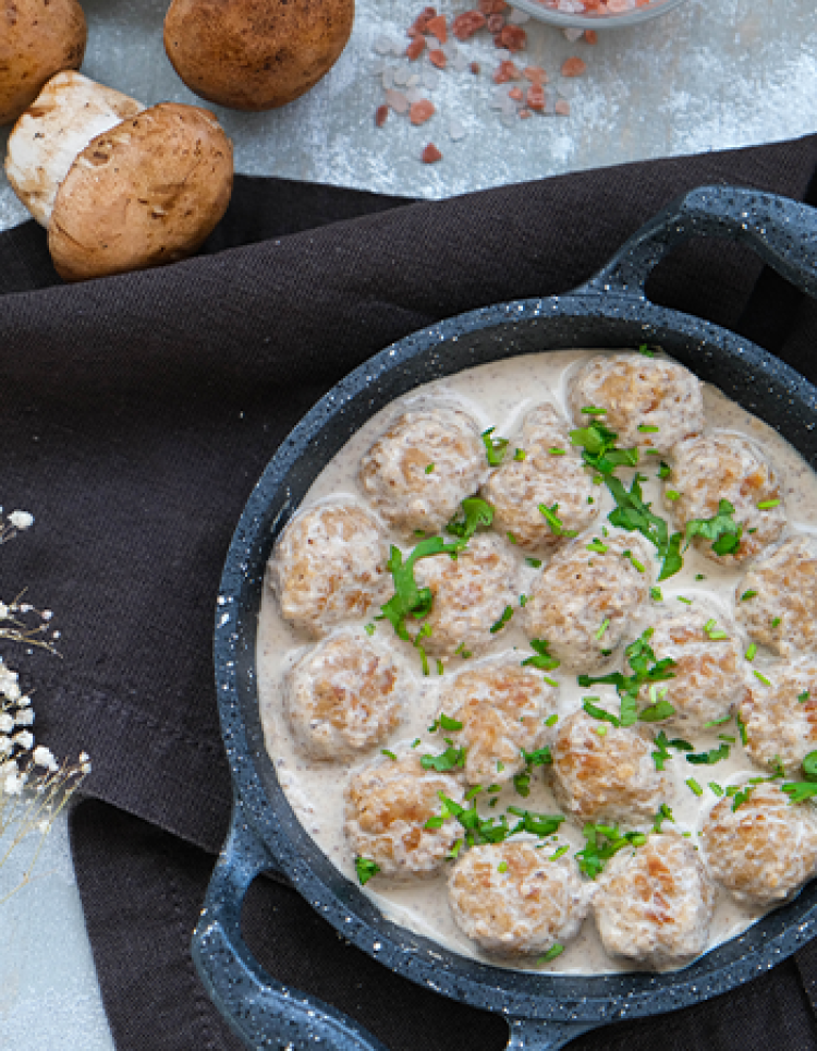 Kremalı Mantarlı Köfte 