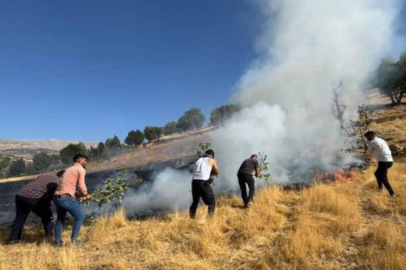 Anız yangınına müdahale eden 7 işçi dumandan etkilendi