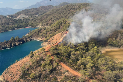 Fethiye’de orman yangınına havadan ve karadan müdahale