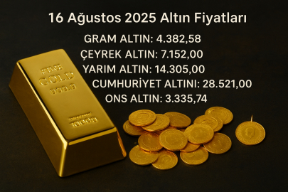 16 Ağustos 2025 altın fiyatları ne kadar? Gram, çeyrek ve ons altın kaç TL?