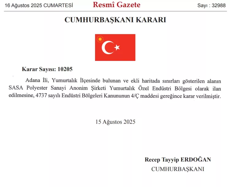 SASA hisseleri neden yükseliyor Yatırımcıyı heyecanlandıran “Özel Endüstri Bölgesi” kararı 2