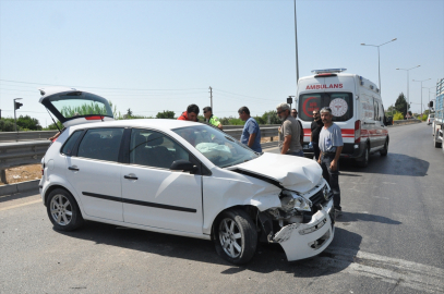 Mersin Silifke’de otomobil bariyere çarptı: 1 Yaralı