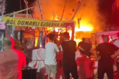 Tatil bölgesindeki lunaparkta yangın