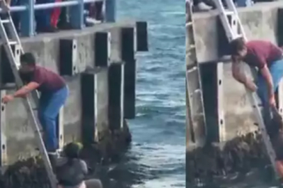 Galata Köprüsü’nden düşen kadını vatandaş kurtardı