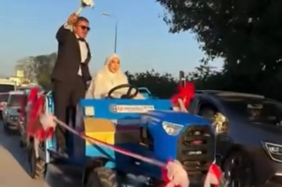 Düzce'de patpat gelin arabası oldu