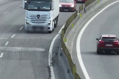 Adana’da otoyolda şerit ihlali yapan tır ve kamyonlara ceza