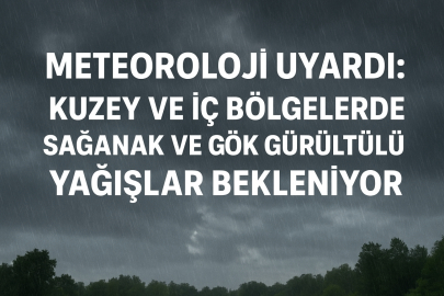 Meteoroloji uyardı:  Kuzey ve iç bölgelerde sağanak ve gök gürültülü yağışlar bekleniyor
