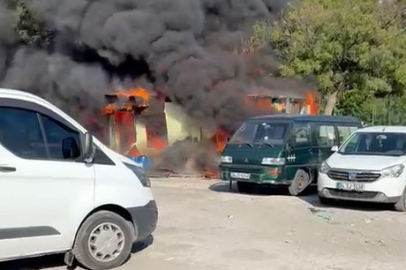 Bakırköy pazarında çay ocağı yangını