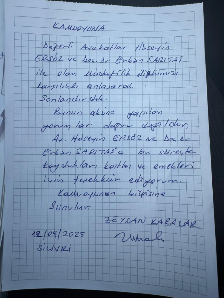 Zeydan Karalar avukatlarıyla yollarını ayırdı 2