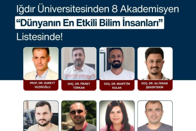 Iğdır Üniversitesi’nden 8 akademisyen Dünyanın En Etkili Bilim İnsanları listesine girdi