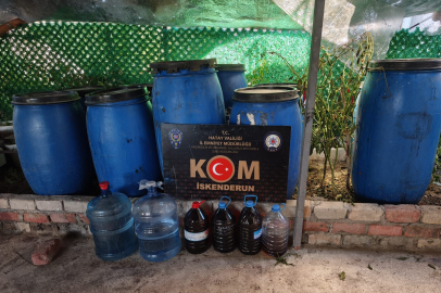 Hatay Arsuz’da 1250 litre sahte içki ele geçirildi