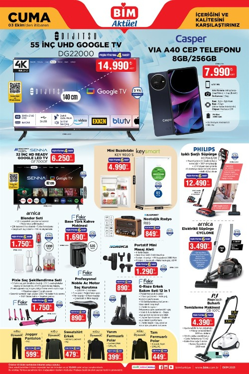 BİM 3 EKİM CUMA AKTÜEL KATALOĞU