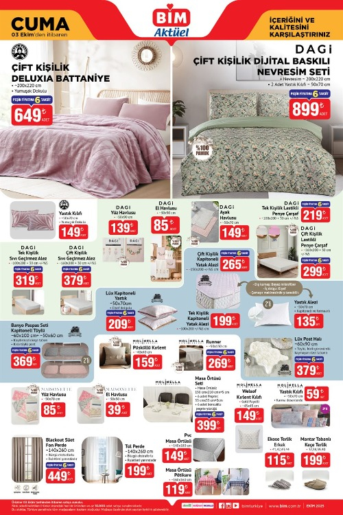 BİM 3 EKİM CUMA AKTÜEL KATALOĞU