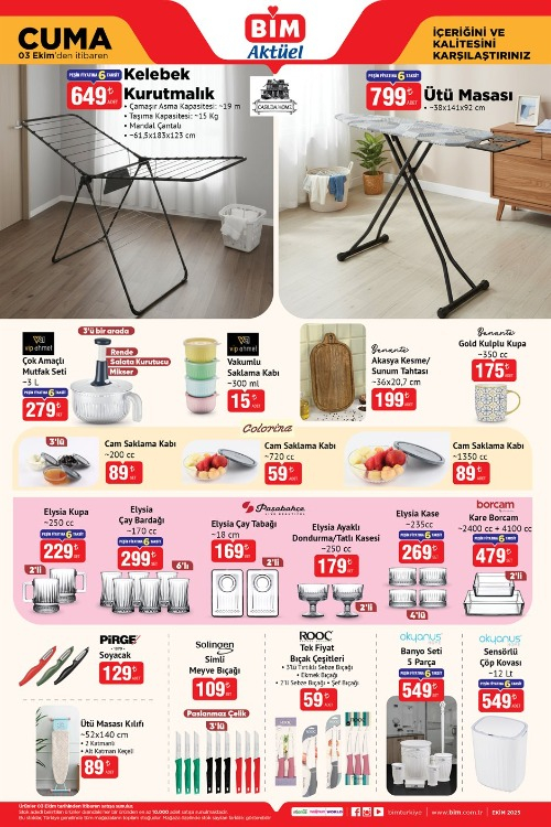 BİM 3 EKİM CUMA AKTÜEL KATALOĞU