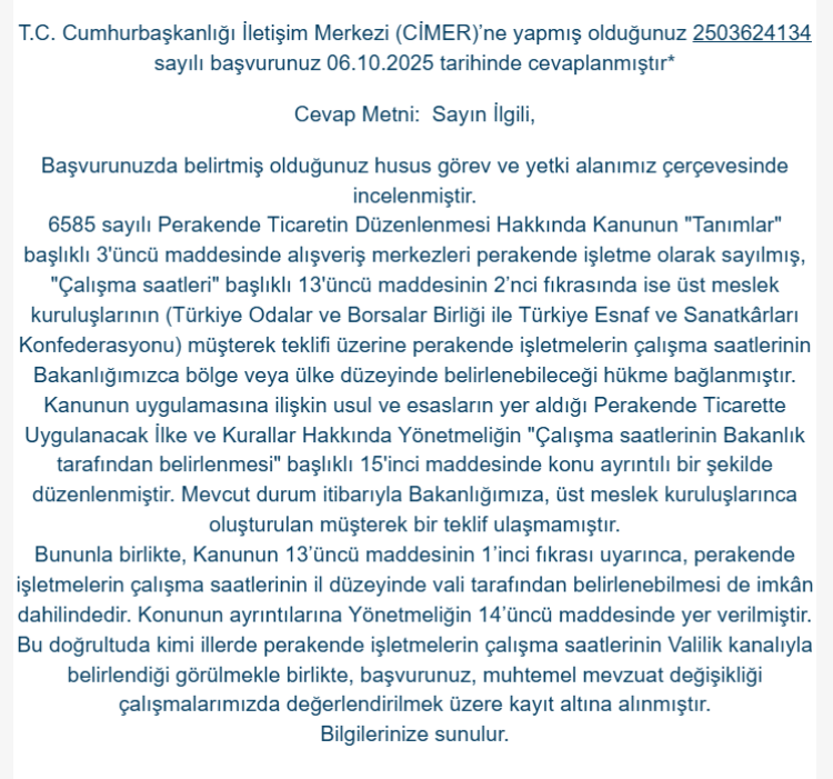 Ticaret Bakanlığı'ndan 'AVM'ler pazar günü kapanacak mı' sorusuna yanıt 2
