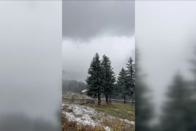 Ilgaz Dağı'na mevsimin ilk karı düştü