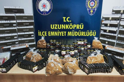 Edirne'de on binlerce kaçak makaron ele geçirildi