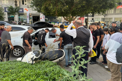 Yaya geçidini kullanan motosikletli kazaya neden oldu