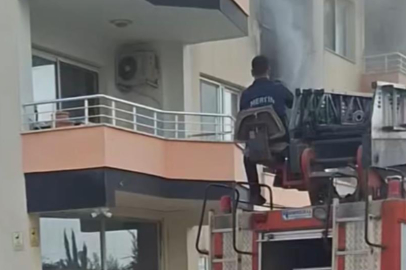 Mersin Erdemli’de birinci kattaki dairede yangın paniğe neden oldu