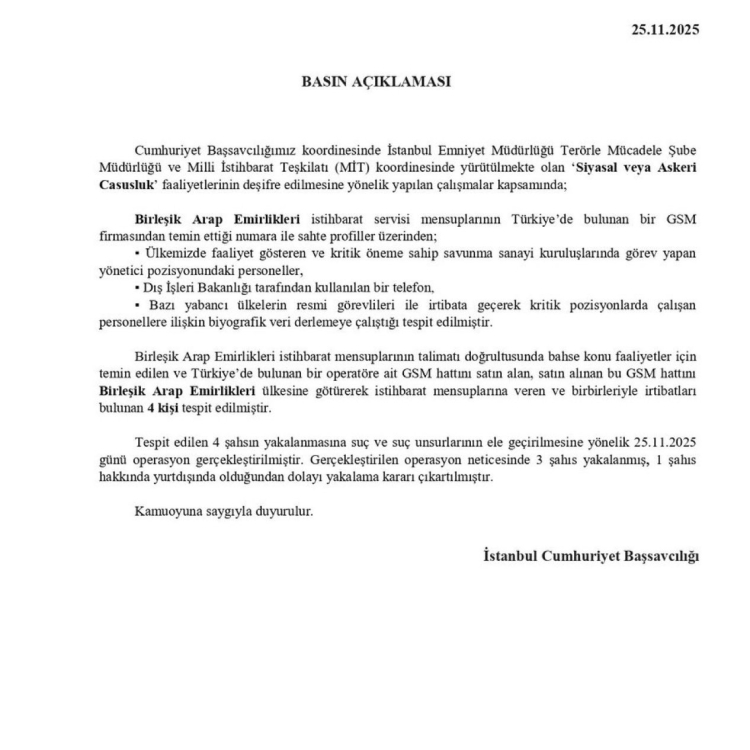 BAE bağlantılı casusluk faaliyetine operasyon 3 gözaltı 2