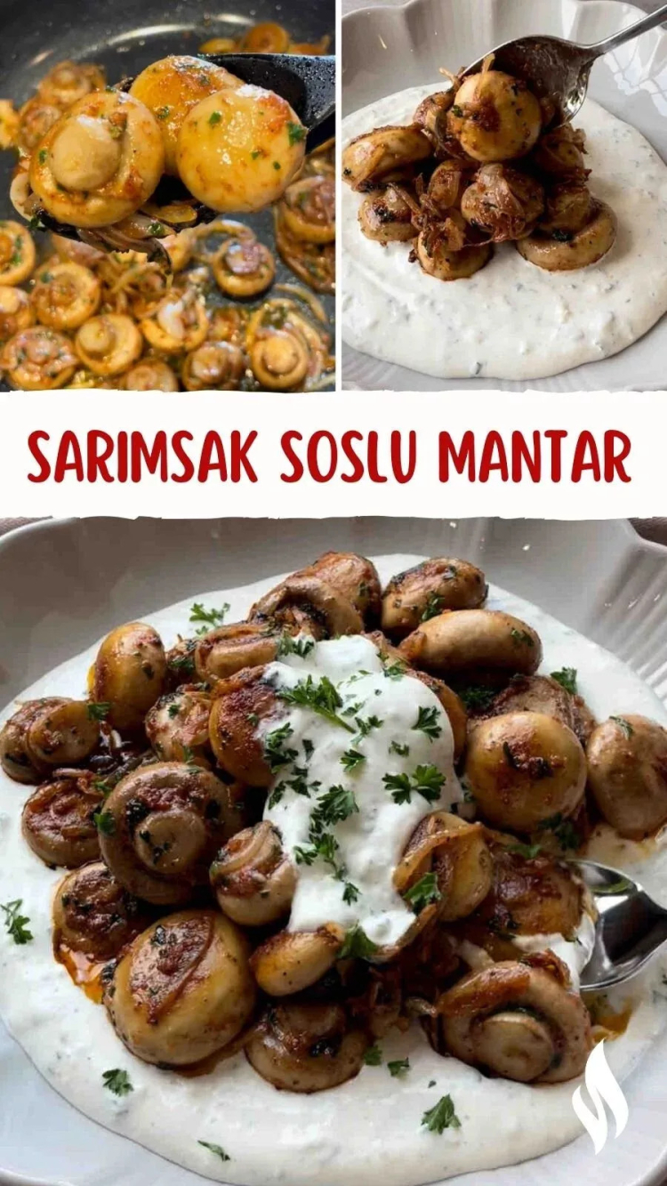 Sarımsak Soslu Kaşarlı Mantar 