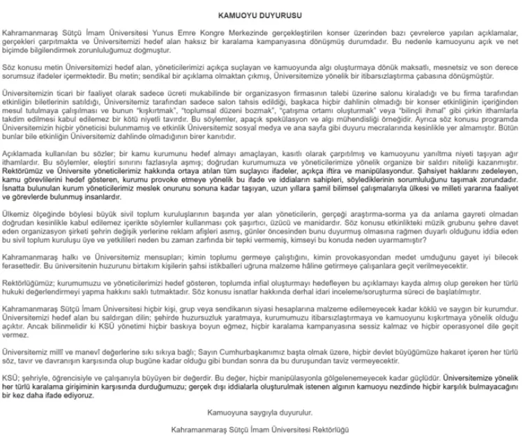 Kahramanmaraş'ta 'Baltalar Elimizde' krizi Üniversiteden soruşturma kararı 2